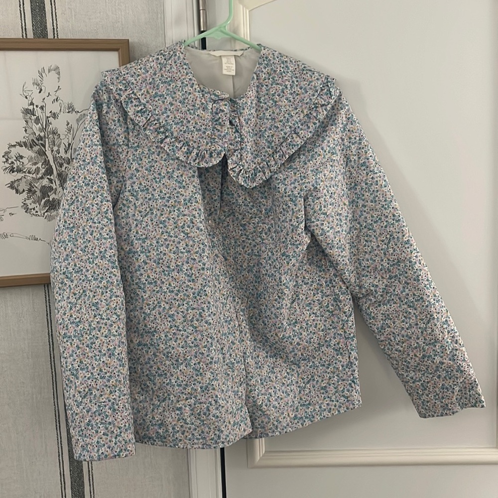 h&m quilted floral jacket